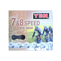 Chain 7/8 Speed YBN S52 116 Link Suits Shimano/Sram Road/MTB Brown