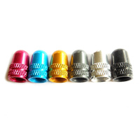 Valve Caps Tapered Style (Pair) Aluminium Anodised Schrader SVC7016