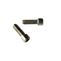 Cap Screw Titanium Socket Pair for Locking Grips 4mm x 12mm x 5.5mm Head Silver