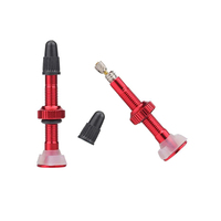 Valves Pair Tubeless Alloy 40mm Removable Valve Saint Red