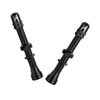 Valves Pair Tubeless Alloy Schrader 60mm Removable Valve Deemount Black