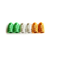 Valve Caps Knurled (Pair) Aluminium Anodised Schrader GUB Silver only