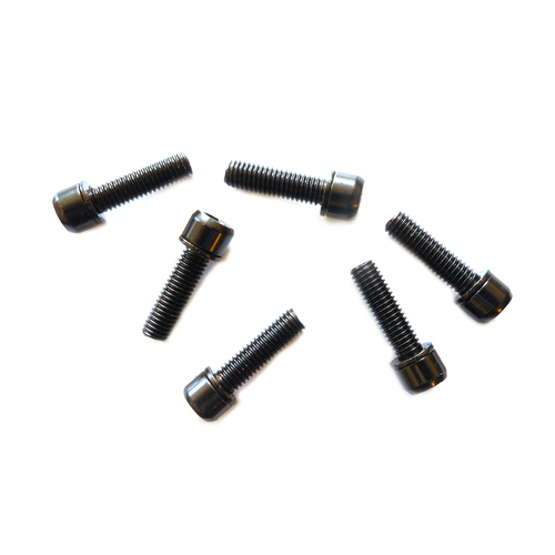 Headstem Bolt Set M5 x 18mm Plated Stainless Steel (6 pieces) Black