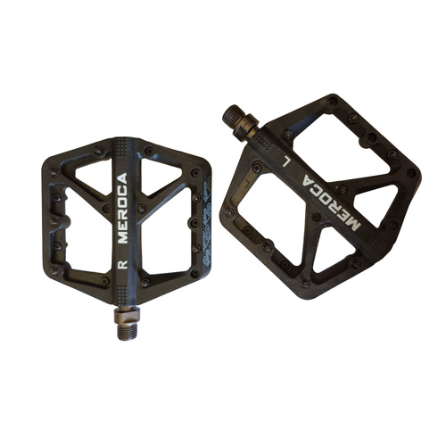 Pedal Set Large Platform Nylon Sealed Bearing DU Bushing 9/16" Black Fitted