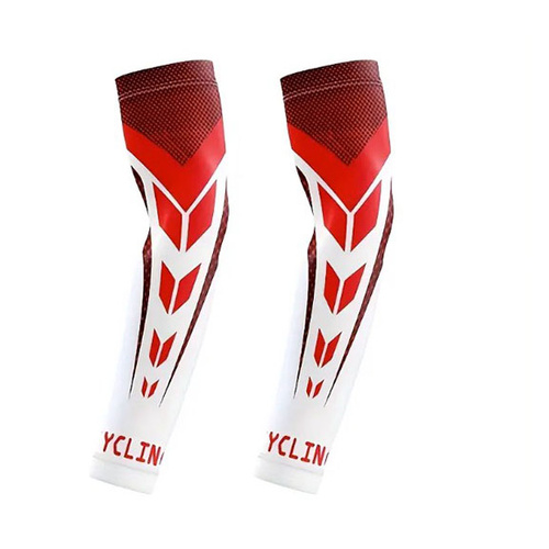 Arm Covers Warmers Spring Polyester Cycling Medium White/Black/Red