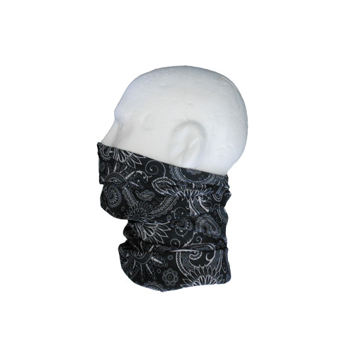 Neck/Face Non-Thermal Tube Bandana Polyester Paisley Black/White S120