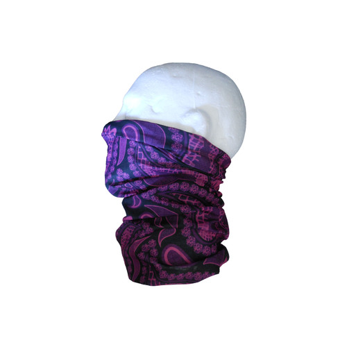 Neck/Face Non-Thermal Tube Bandana Polyester Paisley Purple S247