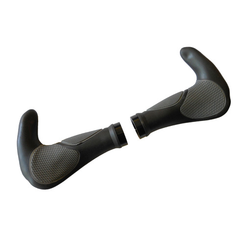 Grips Bicycle MTB Cycling Locking Ergo Comfort with built in Bar Ends Black/Grey Saint BGP110