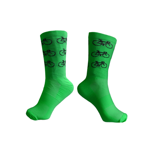 Socks Cycling Unisex 8" Breathable RW Sports 41-47 Bike Logo Green