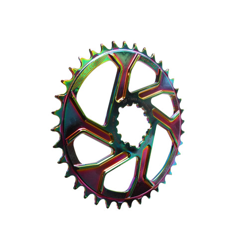 Chainring Direct Mount Boost 3mm Offset x 38T 7075 Wide Narrow 9-12 Spd Rainbow