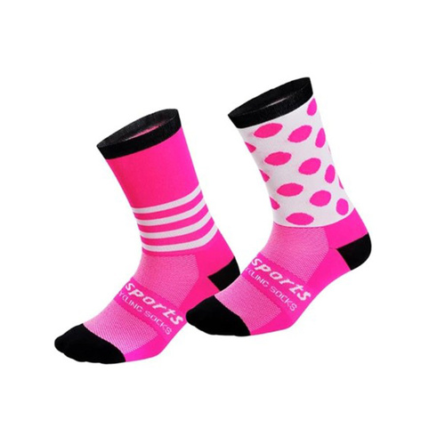 Socks Cycling Summer Breathable EU 39 - 46 DH Sports Pink Spot/Stripe Odd