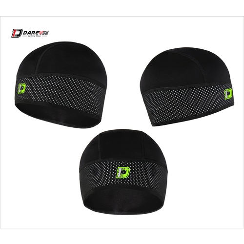 Skull Cap Beanie Winter with Windproof Headband Black/Silver DVA014