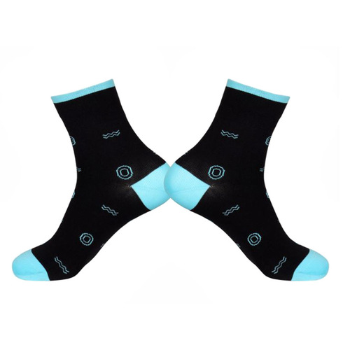 Socks Unisex Breathable Darevie Black with Light Blue Pattern 38 - 45