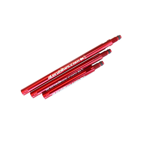 Valve Extensions Inserts  Presta CNC Anodised H-Type Pair 3 Sizes Alero Red