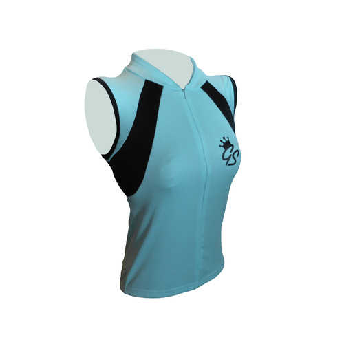 Jersey Sleeveless Womens Aqua/Black GS127 Clearance Small Only