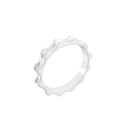 Headset Spacer 1-1/8" x 5mm White Serrated Dorcus