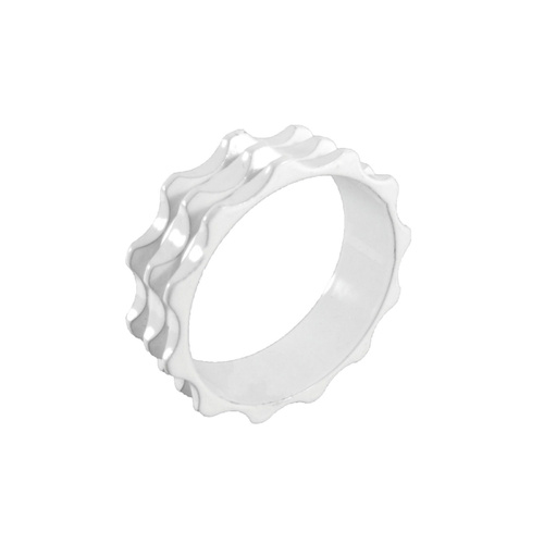 Headset Spacer 1-1/8" x 10mm White Serrated Dorcus