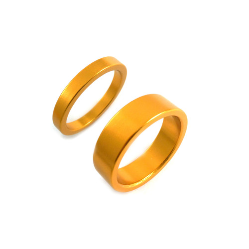 Headset Spacer Set Dorcus 1-1/8" x 5mm + 10mm 35mm Pair Anodised Gold Clearance