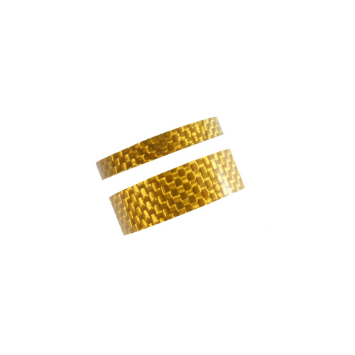 Carbon Headset Spacer Set 5mm + 10mm x 1-1/8" Gold x 35mm 3k Weave Gloss Dorcus
