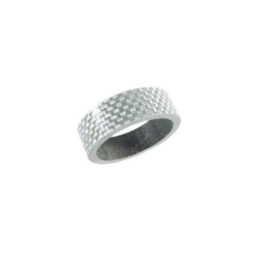 Carbon Headset Spacer 10mm x 1-1/8" White/Silver x 35mm 3k Gloss Weave Dorcus