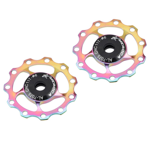 Jockey Wheel Shimano/Sram (pair) 11T T7075 4/5/6mm Sealed Bearing Meroca Rainbow