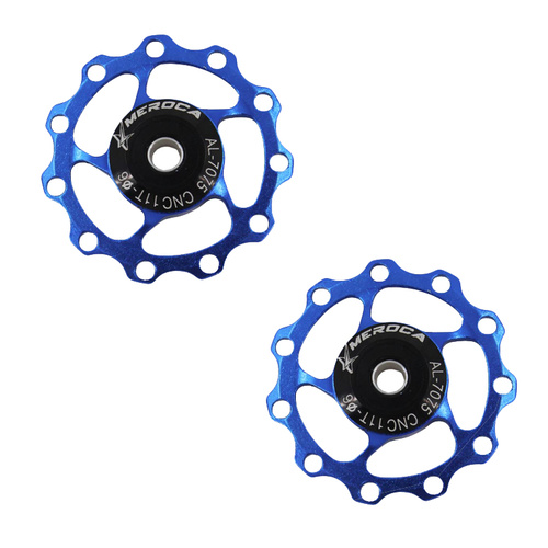 Jockey Wheel Shimano/Sram (pair) 11T T7075 4/5/6mm Sealed Bearing Meroca Blue