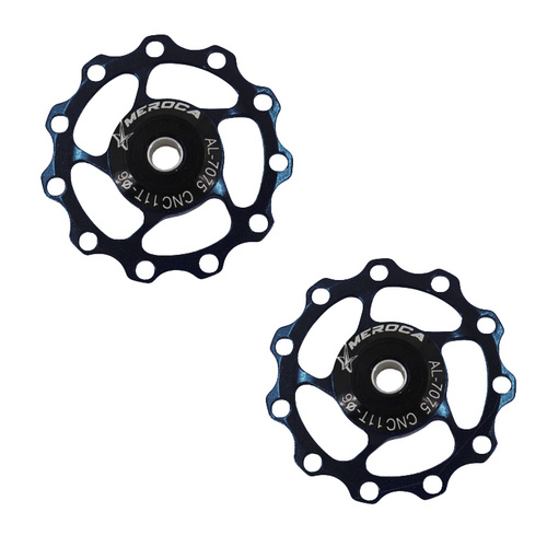 Jockey Wheel Shimano/Sram (pair) 11T T7075 4/5/6mm Sealed Bearing Meroca Black