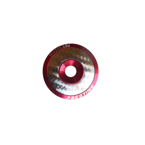 Head Stem Cap Alloy Anodised Red with Silver Carbon Pattern Alloy Insert L5105