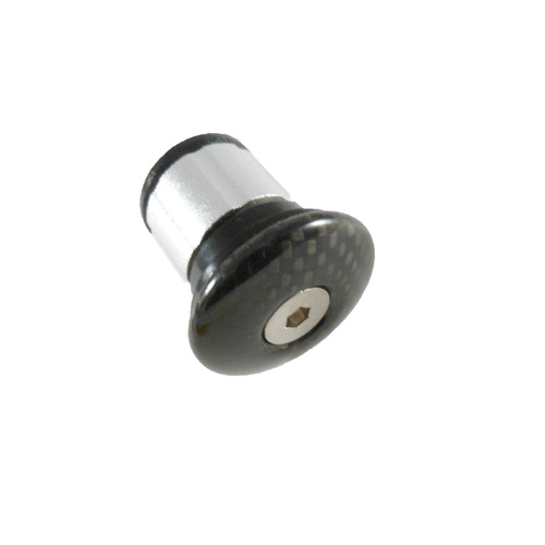 Stem Expander Plug Solid Carbon 3k Weave 23mm with Stainless Screw Plain Cap