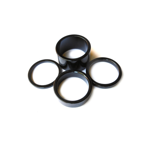 Headset Spacer Set Anodised Aluminium 1-1/8" x 35mm Black Prestine PT67A
