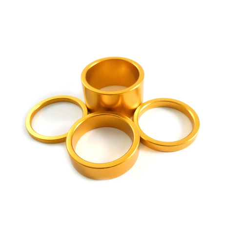 Headset Spacer Set Anodised Aluminium 1-1/8" x 35mm Gold Prestine PT67A
