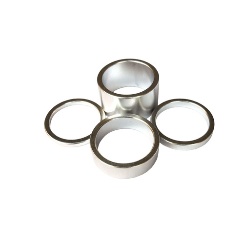 Headset Spacer Set Anodised Aluminium 1-1/8" x 35mm Silver Prestine PT67A