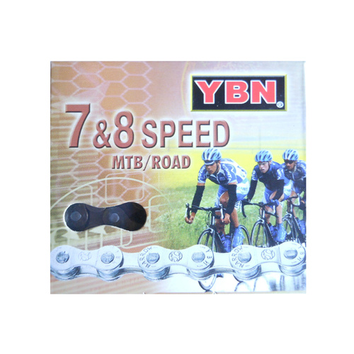 Chain 7/8 Speed YBN S52 116 Link Suits Shimano/Sram Road/MTB Brown