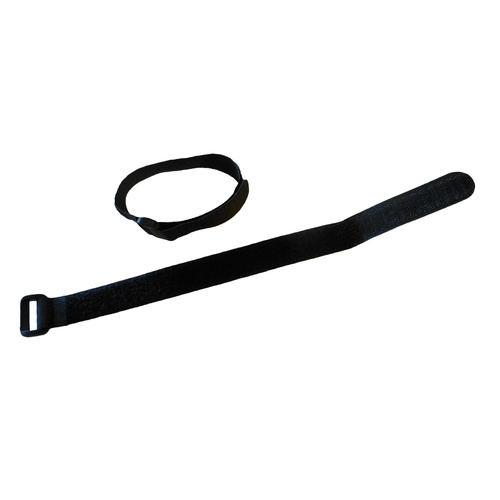 Mounting Straps Hook & Loop 35cm x 2cm (10 Pieces) Black