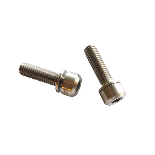 Titanium Screw Grade 5 with Washer (Pair) M5 x 18mm suit Head Stem etc Risk