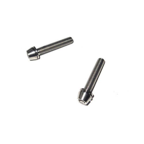 Titanium Screw Grade 5 Tapered Head (Pair) M5 x 22mm suit Head Stem etc. Silver