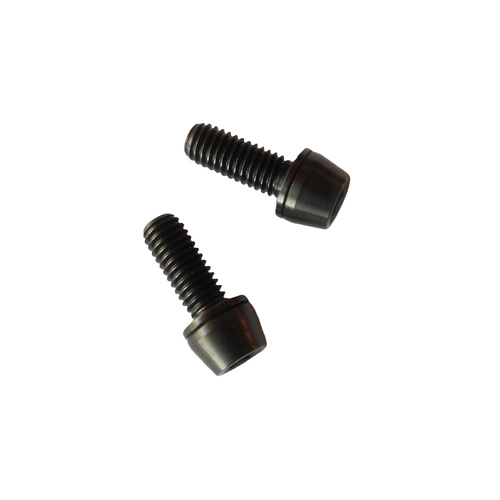 Titanium Screw Grade 5 Tapered Head (Pair) M6 x 18mm suit Stem Caliper etc Black