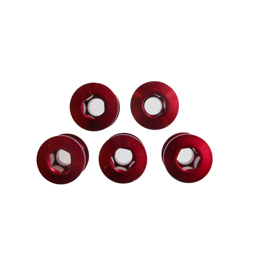Chainring Bolt Set Single Short 4.0mm Alloy Red CL4082