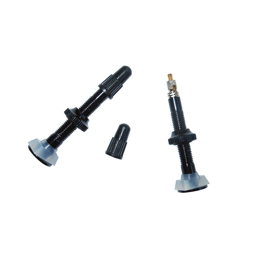 Valves Pair Tubeless Alloy 40mm Removable Valve Saint Black