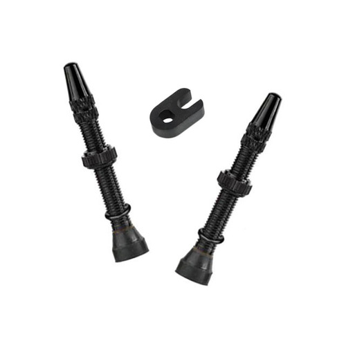 Valves Pair Tubeless Alloy UST 40mm Removable Valve Deemount Black