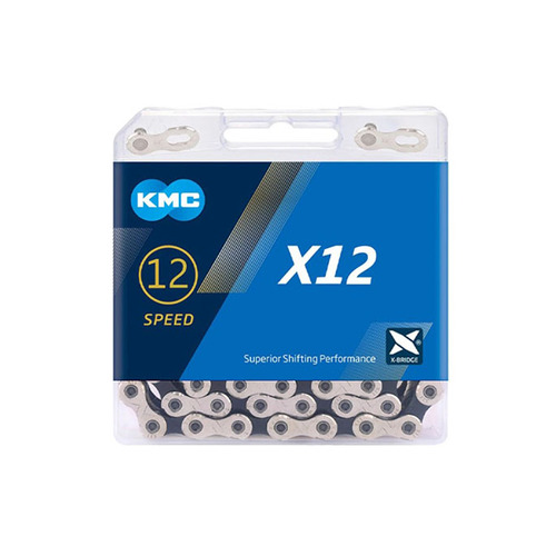 Chain 12 Speed KMC X12 Gen 2 suits all systems 126 Link with Joiner Silver/Black